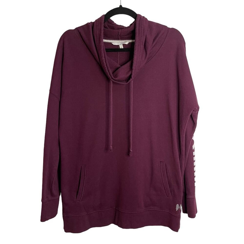 Victoria’s Secret VSX Angel Burgundy Cowl Neck Pullover Sweatshirt - Picture 1 of 8
